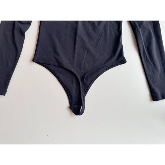 Aritzia BABATON Contour Black Jersey Square Neck Long Sleeve Bodysuit, Size S - Picture 6 of 16